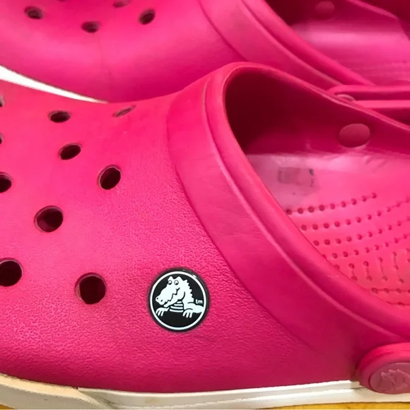 Pink Classic Crocs Clogs Mules Perforated Tops Adjustable Backs Slip On Shoes - Picture 2 of 12